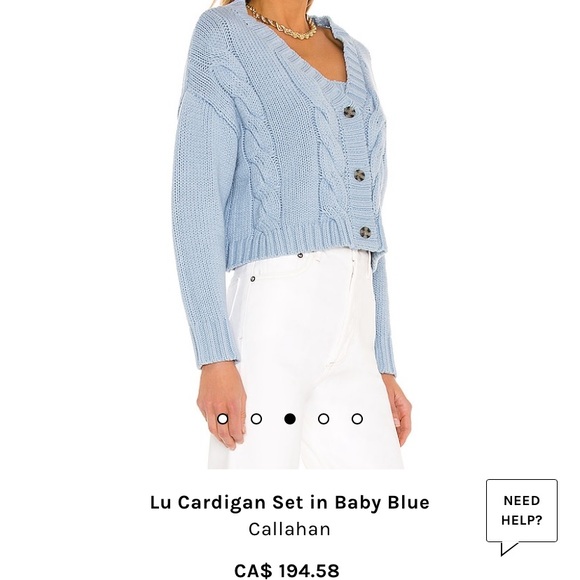 Revolve Lu Callahan Cardigan and Sweater Set in Baby Blue Size Small - Picture 7 of 9